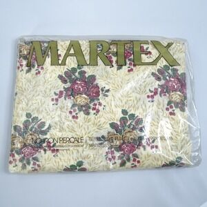 Martex Percale Twin Fitted Sheet Vintage NEW NOS Sheet Yellow Flowers MCM Granny